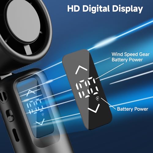 Guirngou Portable Handheld Turbo Fan, 1-100 Gear Wind, Battery Operated, Up to 23 Working Hours, 3 IN 1 Personal Fan with Air Turbo Tech, Cooling Essentials for Indoor/Outdoor - image 5