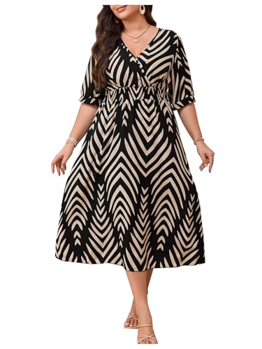 Robe midi d'été légère pour terrasses et vacances ensoleillées en grande taille