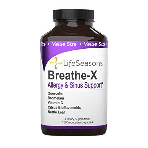 LifeSeasons - Breathe-X - Fast Acting Allergy Relief Supplement - Sinus and Nasal Discomfort - Naturally Boost Immune System - with Quercetin, Bromelain, Nettle Leaf - 180 Capsules