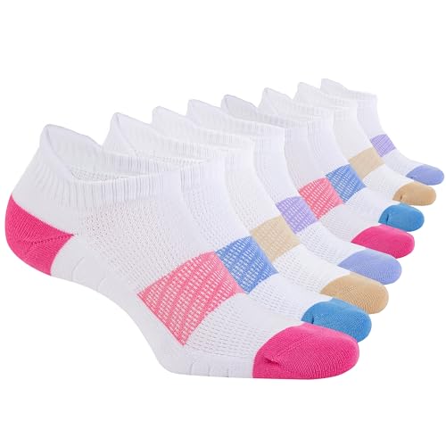 8 Pairs Running Ankle Socks Low Cut Cushioned Athletic Socks For Women and Men