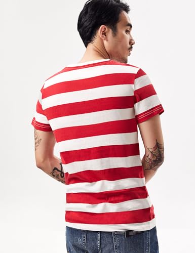 Wide Striped T Shirt for Men Sailor Tee Red White Black Navy Stripes Top Basic3