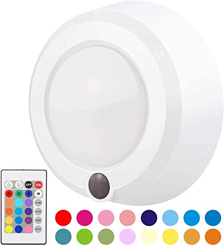 LUXSWAY Battery Operated Ceiling Light LED Remote Control 16 Color Changing 4 Modes