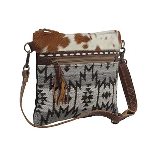 Myra Bag Western Leather Crossbody Bag for Women - Upcycled Canvas Shoulder Bag Re-Nao2