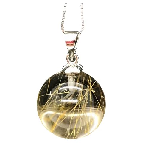 DUOVEKT Gold Rutilated Quartz Pendant Necklace Cover