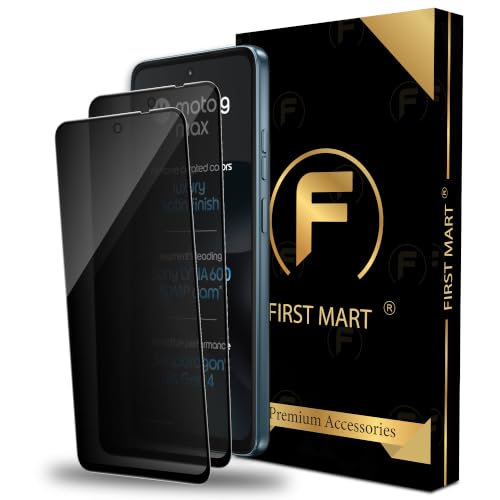 Image of FIRST MART Privacy Tempered Glass for Motorola G Max, 2 Pack | Anti-Spy 9H Screen Protector, Edge-to-Edge, Case-Friendly, Scratch Resistant, Bubble-Free