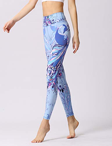 Tanst Sky Yoga Leggings for Women, Plus Activewear Pants 7/8 Length Cycling Tigths Lightweight 4 Way-Stretch Shapewear Soft Polyester Tummy Control Compression Apparel Blue XX-Large - Thumbnail 2