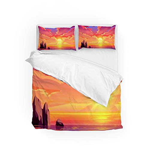 Parure de lit Sunrise Ocean en microfibre premium King size - 2
