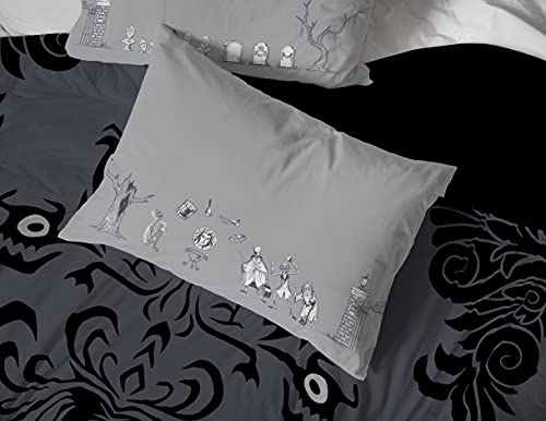 Jay Franco Disney Haunted Mansion Happy Haunts Damask 7 Piece Queen Bed Set - Includes Reversible Comforter & Sheet Set - Super Soft Fade Resistant Microfiber - (Official Disney Product) #TOP4