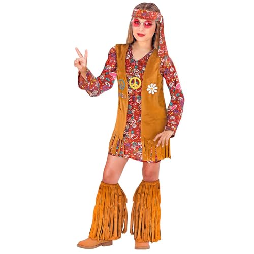 W WIDMANN MILANO Party Fashion - Costume enfant Hippie, Robe, Flower Power, Fille Fleur, Costumes de Carnaval