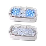 Meerkatt (Pack of 2) Clear Lens Blue Side Marker Lights Double Bullseye 10 LED Clearance Lamp Heavy