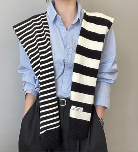 Sweater Shawl Wraps Women Pashmina Shawls and Wraps Stripe Knitted Shawl Scarf Cardigan Cape Cashmere Shoulder Top3