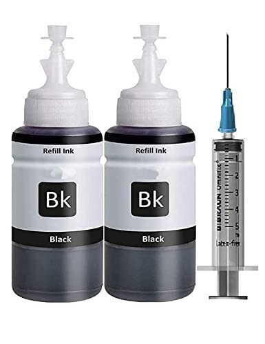SPENY Refill Ink for HP Printer Black Cartridges HP 802, 805, 678, 680, 803, 682, 46, 818, 685, 46, 21, 22, 901, 27, 703, 704, 862, 920, 808, 960 Black Ink Cartridge (100ml X 2 with 1 Syringe 10ml)