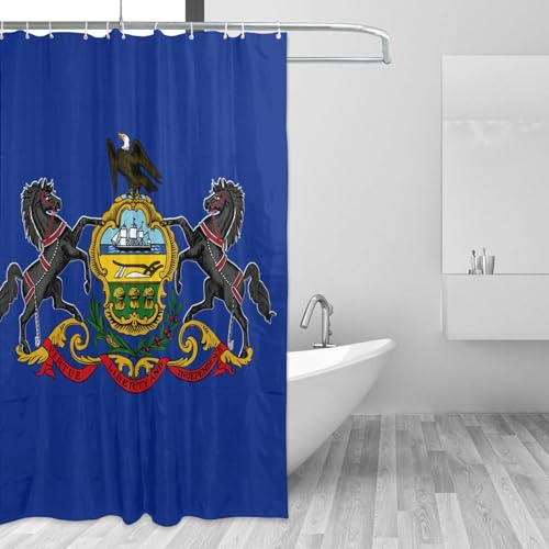 Rideau de douche imperméable Pennsylvanie et accessoires de bain 183cm - 4