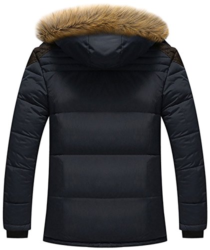 Image of chouyatou Men's Winter Removable Hooded Frost-Fighter Sherpa Lined Midi Packable Parka Jackets