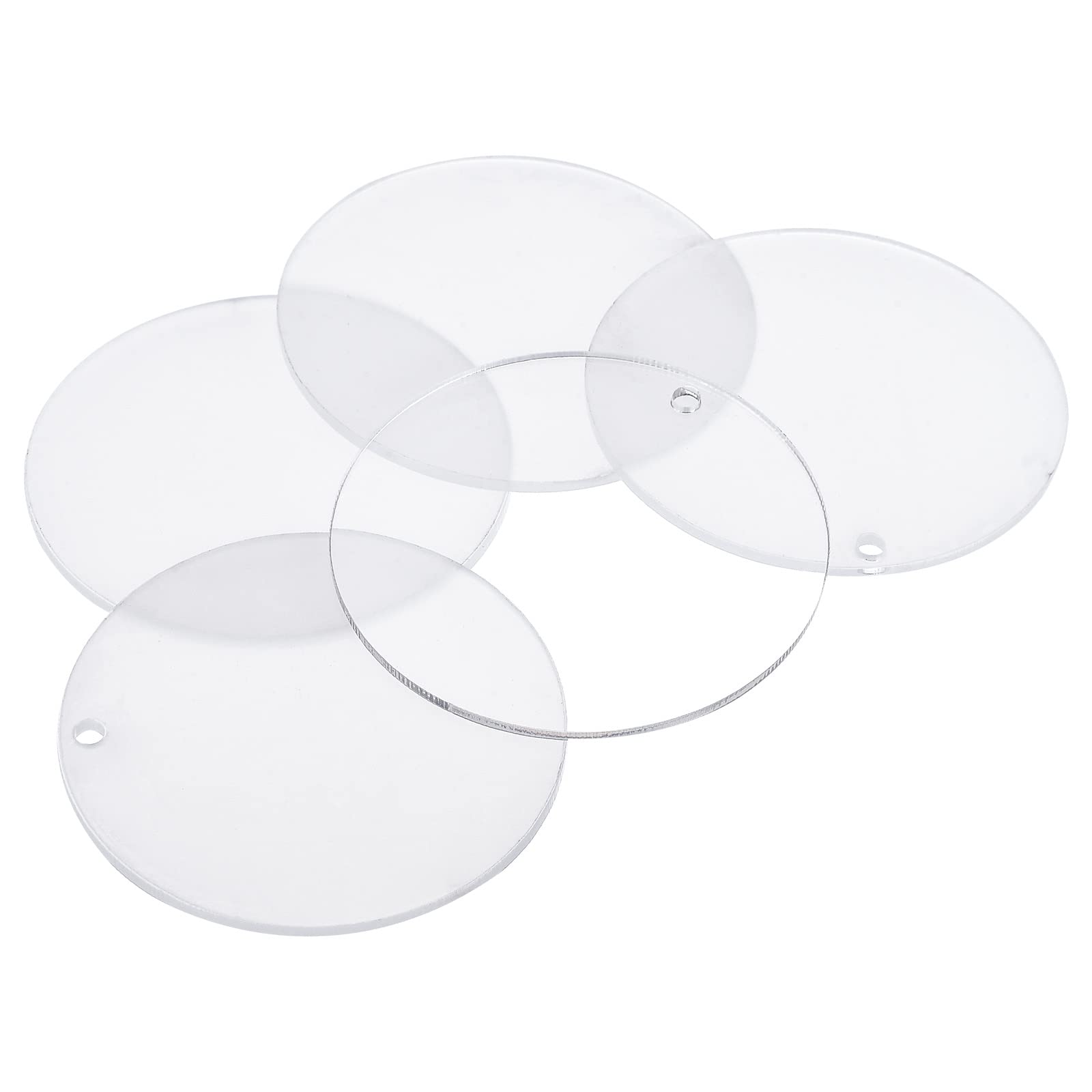 MECCANIXITY PMMA Blank Acrylic Discs 2.5 Inch with 4.2mm Hole for Vinyl Project Pack of 5