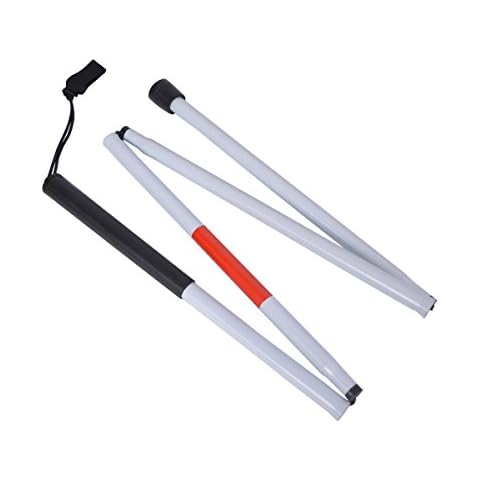 Baitaihem Folding Blind Cane Reflective Red Folding Walking Stick for Vision Impaired and Blind People Cover