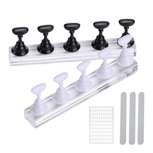 GXGM Lot de 2 présentoirs à ongles en acrylique pour présentoir à ongles - Support magnétique...