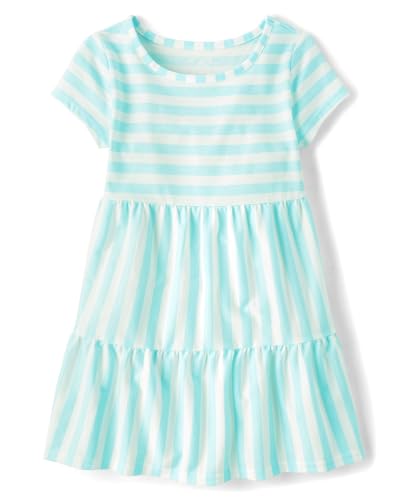 The Children's Place,Girls,Casual Everday Short Sleeve Dresses,Seagrove Stripe,X-Large