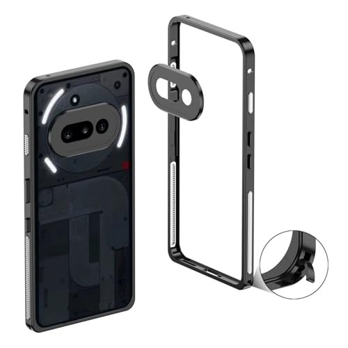 Image of for Nothing Phone (3a) Bumper Cases Metal Frame Heat Dissipation Cover with Lens Protector - Black