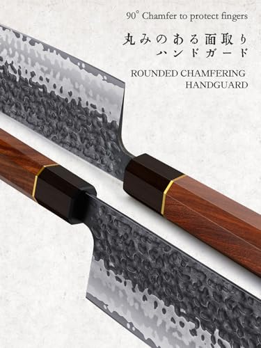 HOSHANHO 7 Inch Nakiri Knife, Japanese Hand Forged Asian Chopping Chef Knife, Professional Meat Vegetable Cleaver Kitchen Knife with Ergonomic Handle - Image 5