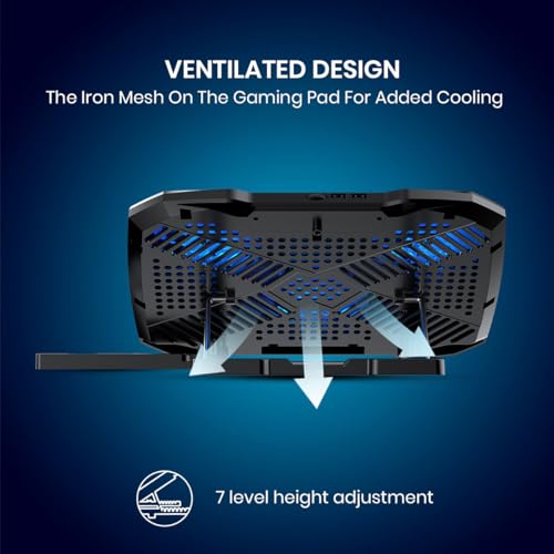 Portronics My Buddy Air 4 Laptop Cooling Pad with Triple Cooling Fans, Multi-Level Height Adjustable, Mobile Holder, USB Powered, Metal Mesh Grill,... - Image 3