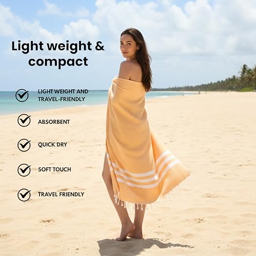 Image of Bamboo Cotton Bath Towels | Ultra Soft Quick Dry Towels for Men & Women | Large Size 75x150 cm | Lightweight Towel Set (Pack of 2, Yellow & Maroon)