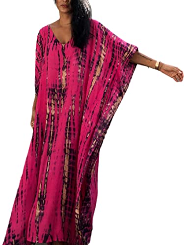 Image of Kaftan Dresses for Women Plus Size Summer Beach Dress with Print and Swim Cover Ups