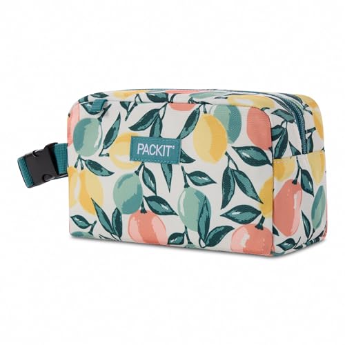 Image of PackIt Freezable Small Insulated Snack Box, Citrus Orchard, with EcoFreeze Technology (Built-in Ice Pack), Mini Cooler or Small Lunch Bag, For Fresh Snacks On the Go, for Work, Gym, or Travel