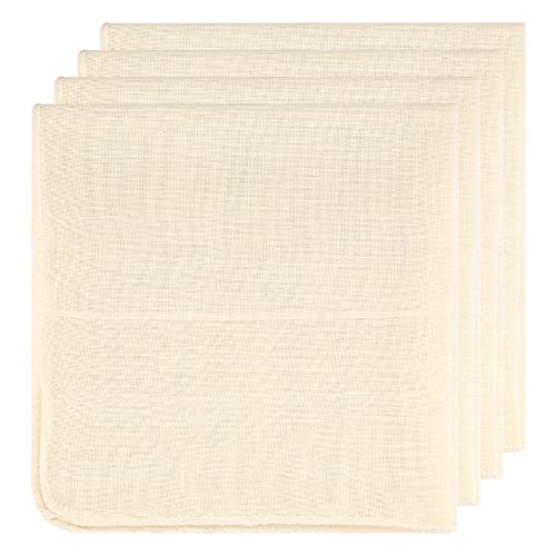 4 Pièces Tissu Mousseline pour Cuisiner, Filtre Étamine à Confiture Non Blanchi, Filtre Tissu Réutilisable pour Égoutter, 50 x 50 cm Filtre à Fromage Tissu Alimentaire pour Égoutter, Cuisiner, Beurre Cover