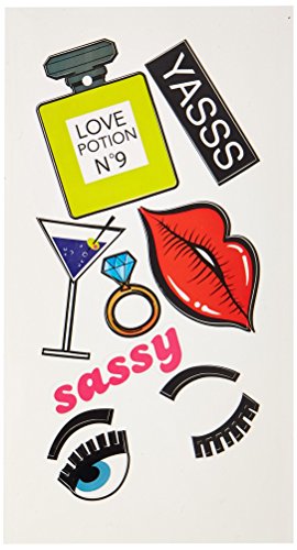 iDecoz Sassy Reusable Vinyl Decal Sticker Sheet for All Cell Phones/Cases/iPhone 8/8 Plus/X / 7/7 Plus / 6/6 Plus/Galaxy/MacBook Laptop iPad Wall Window Water Bottle & More! Clear Black