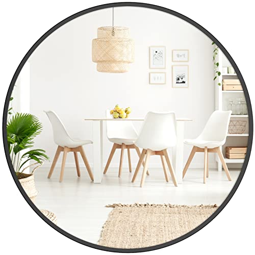 Barnyard Designs 30 Inch Black Round Mirror, Modern Bathroom Mirrors For Wall, Farmhouse Mirror, Metal Framed Round Mirror, Circle Mirrors For Wall, Bathroom Vanity Mirror, Wall Mirrors Home Decor #TOP9
