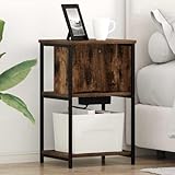 Un miracle d'espace dans la chambre : sa forme rectangulaire de 38 x 31 x 61 cm utilise des niches grâce à son design fin, offre deux étagères pour les livres, les réveils et les lunettes de lecture et cache les câbles grâce à son dos ouvert – votre table de chevet reste toujours bien rangée.