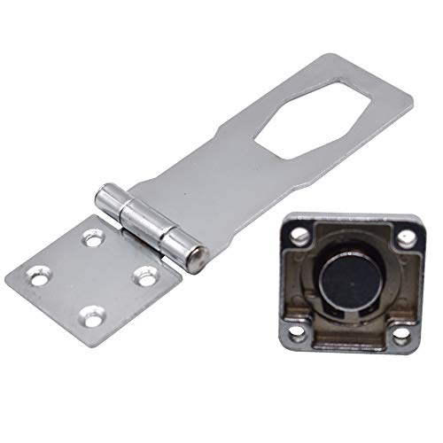 Image of 2Pcs Keyed Hasp Locks 4 inch x 1-5 /8 inch Catch Latch Safety Lock Door Lock with Key