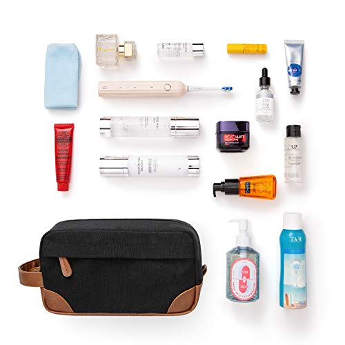 Vorspack-Toiletry-Bag-Hanging-Dopp-Kit-for-Men-Water-Resistant-Canvas-Shaving-Bag-with-Large-Capacity-for-Travel-Black