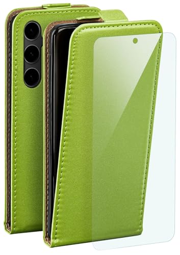 Coque Samsung Galaxy S23 FE étui rabat cuir protection intégrale vert