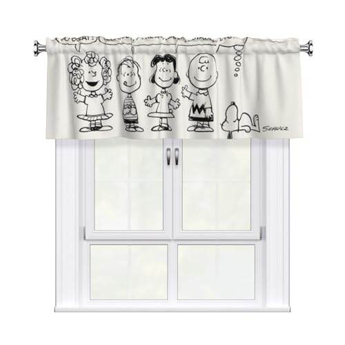 スヌーピー 遮光カーテン 小窓用 カフェカーテン 遮熱 断熱 遮光 アイボリー 高密度布製 目隠し防寒 保温 省エネ 洗える 間仕切り 厚手 キッチン 浴室 幅46cm X 丈137cm GU196