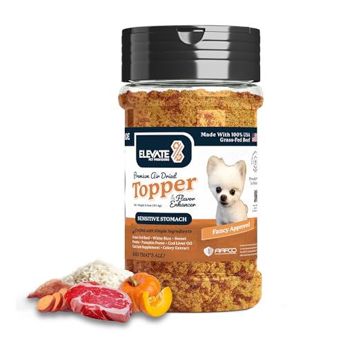 100% Human Grade - Sensitive Stomach Dog Food Toppers for Picky Eaters - Air Dried, All Natural, USA Grass Fed Beef - Limited Ingredient - Seasoning, Meal Mixer, Dog Food Toppers for Dry Food – Beef