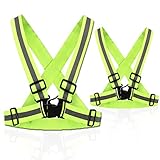 Asooll Running Reflective Vest Gear Adjustable Safety Vests with High Visibility Elastic Straps for...