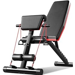 Bancos De Musculacion Decathlon Banco de Pesas Ajustable para Fitness,nimo Banco de Musculación Multifunción para Entrenamiento de Cuerpo Entero, Respaldo abatible, diseño Compacto, Antideslizante.banco de musculacion