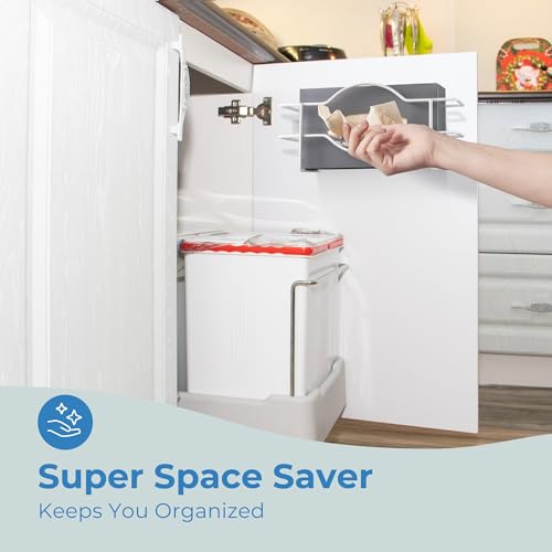FMP Brands Single Glove Holder for Wall Mount, Wire Rack Disposable Napkin Gloves Box Holder, White Durable Metal Organizer Dispenser for Food Service, Lab, Office, Home, and Garage - Thumbnail 5
