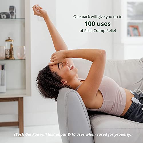 pixie pulse replacement pads - replacement gel pads for menstrual cramps unit - pack of 20 10 pairs
