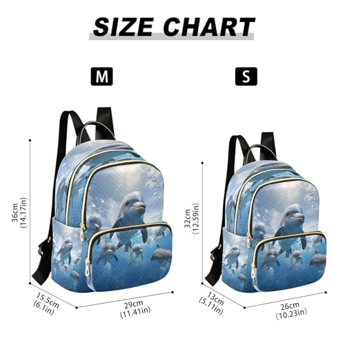 Image of ALAZA Ocean Fish Dolphin Sky Women Backpack Purse Ladies Fashion Shoulder Bag Daypack Travel Bag 10L