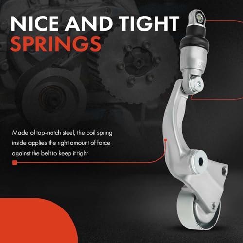 Image of A-Premium Belt Tensioner Assembly with Pulley Compatible with Honda Civic 2007 2008 2009 2010 2011 1.8L, Replace# 31170RWK005, 31170RWK015