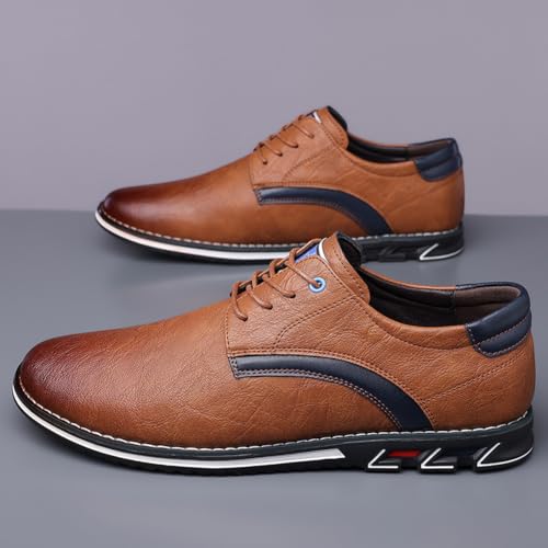 Image of Men's Premium Stylish Oxford Shoes Casual Lace Up Walking Business Driving Dress Shoes