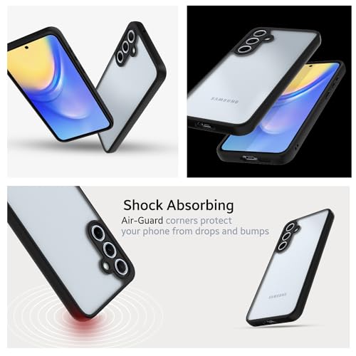 Image of KAPAVER Hybrid Series Back Cover Case Compatible with Galaxy A15 (PC+TPU) (Black)