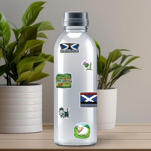 Image of Scotland Travel Stickers 50 Pieces Vinyl Waterproof Decal for Laptop Water Bottle Phone Car Window Bike Motorcycle Stakeboard Scrapbook Scotlands Sticker Gifts