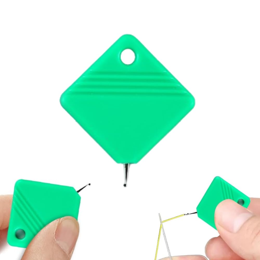 Automatic Needle Threaders for Hand Sewing, 2025 Upgrade Embroidery Floss, Sewing Machine Needle Threader, Sewing Supplies Tool, Fits All Needle Sizes (1, Green)