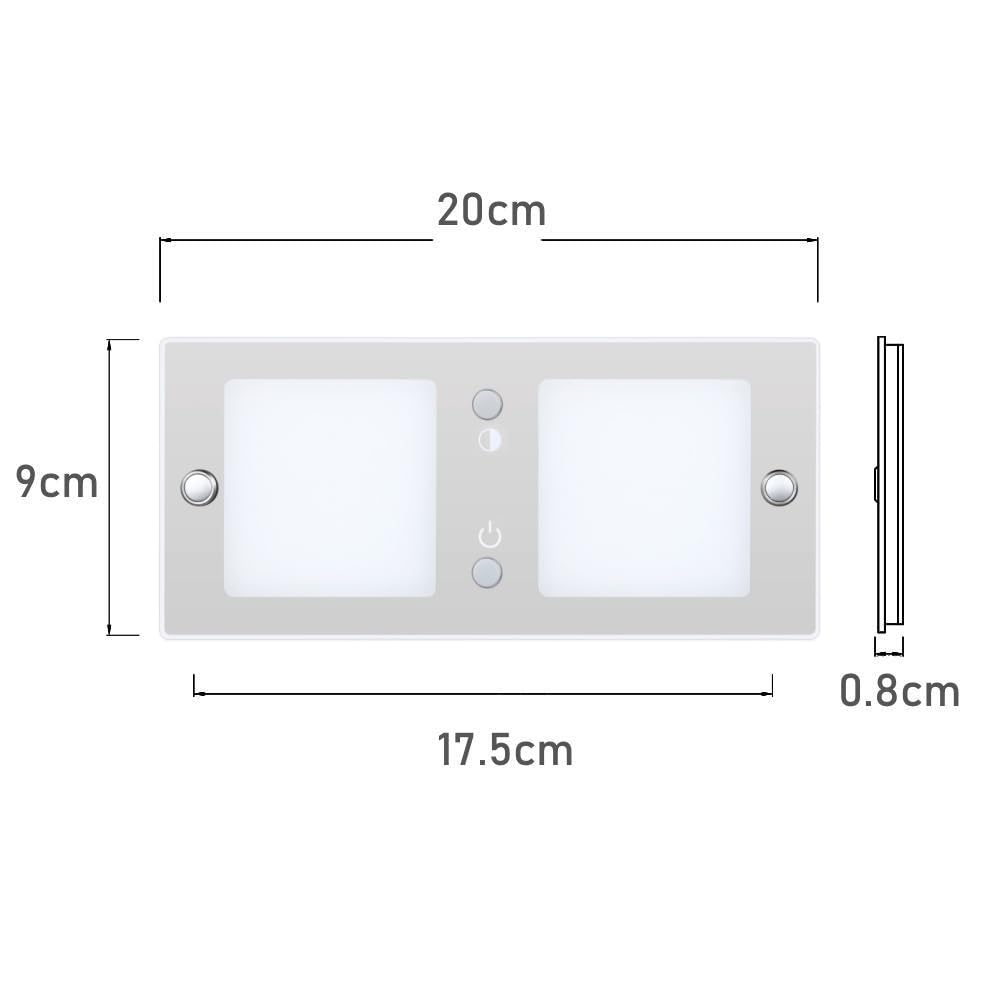 acegoo 12V Plafonnier LED Camping-Car 6W 620LM 3000K/5500K DC24V Lampe de Plafond Dimmable Éclairage Intérieur avec Lumière Bleue Variateur Interrupteur pour Caravane Bateau Yacht Voiture