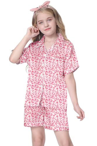 Image of Girls & Womens Satin Pajamas Set, Silk Button-Down Sleepwear 2 Piece Nightwear, 3 Years - Women XXL