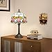 wecrejoni Tiffany Lamp Stained Glass lamp 8X8X14 Inches Small Bedside Table Lamps for Living Room Bedroom Dorm Kitchen Home Decor Festival Birthday Gift,8 inch Pink Tulip